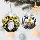 Gnome Ornament, Stained Glass Christmas Decorations, Christmas Ornaments for Tree, Holiday Ornament, Gifts for Gnome Lovers, Holiday Party Gifts, Gift Ideas & Xmas Gift