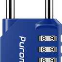 Puroma 1 Pack Combination Lock for Locker 4 Digit Outdoor Waterproof Padlock for School, Gym, Sports, Fence, Toolbox, Gate, Case, Outdoor, Hasp Storage, Cabinets (Blue)