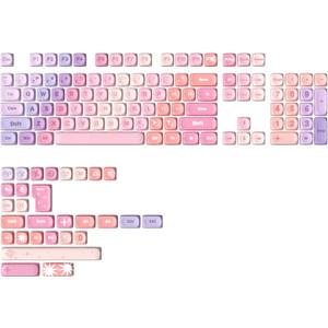 YUNZII 140 Keys MOA Keycaps, Dye-Sublimation PBT Custom Keycap Set for MOA Profile, Cute Purple Gradient Keycap for MX Switches Mechanical Gaming Keyboard(Purple)