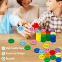 Hebayy 250 PCS EVA Place Value Disks, 10 Values Counting Chips Color-Coded Soft Place Value Chips Decimals to Whole Numbers Counting Chips Early Math Learning for Elementary School