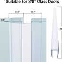 AmazerBath Shower Door Side Seal Strip (Set of 2), Frameless Glass Shower Door Seal Strip - Suitable for 3/8 Inch Glass, 78 inch