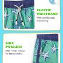 SURF CUZ Boys Swim Trunks Retro Toddler Boy Swimsuit Shorts Quick Dry Swimming Trunks Bathing Suit (2T, 02 Coral Starfish)