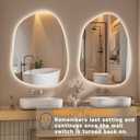 Hasipu Irregular Wall Mirror with Lights- 27"x20"Smart Vanity Mirror with Anti-Fog, 3 Color Modes,Dimmable Light, Memory Function, Backlit Wall Mount, Horizontal/Vertical