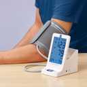 Medline Elite Bedside Talking Automatic Digital Blood Pressure Monitor with Universal Upper Arm Cuff (fits arms 22-42 cm), AC Adapter and Batteries, Alarm and Extra Large Backlit Display