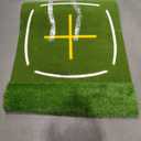 Dual Turf Golf Hitting Mat 5x4 FT Practice Golf Mat w/ Path & Stance Guide Lines