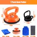 Dent Puller,7 Pack Car Dent Puller Kit,Car Dent Remover Tool for Car,Paintless Dent Removal Kit,Hail Dent Removal Kit,Dent Puller Suction Cup for Dent Remover,Glass,Screen,Moving (Large