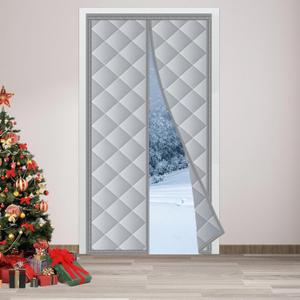 HOXHA Magnetic Thermal Inlusated Door Curtain Fits Door Size 36  80 Inch, Weatherproof, Windproof, Soundproof Door Screen Magnetic Closure