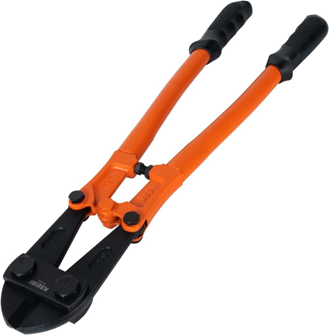 KSEIBI 141585 Heavy-Duty Medium Size Bolt Cutter 24" for Cutting Fence, Steel Wire, Chain, Screws, Rivet, and Medium Padlock, with Soft Grip Rubber Ergonomic Handle Cutters