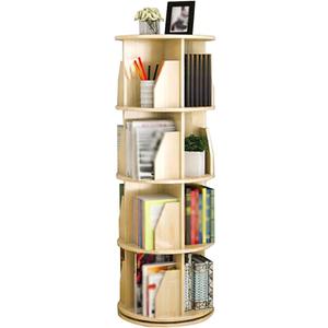 Book Shelf Stand Organizer Simple 360° Rotation in The Living Room Book Rack, Large-Capacity Multi-Layer Landing Bookcase, Student Book Picture Book Display Stand
