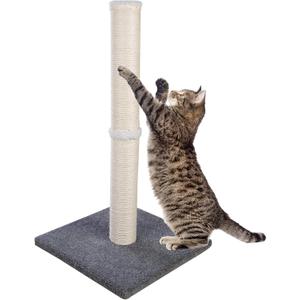 Cat Scratching Post Carpet, Tall Big Sisal Rope Cat Scratch Pole for Cats and Kittens, Stable Carpeted Heavy Base (Blue/Grey)