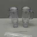 MEWAY 40 oz Acrylic Tumbler with Handle and Straw LidDouble Wall Vacuum Reusable plastic Water Bottle Travel Mug CupClassic Tumblers Cupholder Friendly (2 Pack) (Transparent)