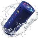 BassBloom Roar 3 Portable Bluetooth Speaker,20W Powerful Sound with JIKE Bass,IPX6 Waterproof,24H Playtime,Bluetooth 5.4,RGB Lights,Wireless TWS Pairing,Outdoor for Camping and Beach (Blue)