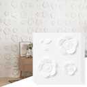 24 PCS Decorative 3D Wall Panels, 19.7" X 19.7" Floral Wall Panels for Interior Wall Decor, Minimalist Modern Pastoral Style Ideal for Bedroom Headboards Living Room Cover 64 Sq.Ft.