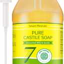Pure Castile Soap - No Palm Oil, GMO-Free - Gentle Liquid Soap For Sensitive Skin & Baby Wash - All Natural Vegan Formula with Organic Carrier Oils (64 FL Oz, An Unscented)