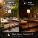 Design Accents Outdoor Floor Lamp, Solar Outdoor Lamp for Patio, Cordless Rechargeable Waterproof Lamp with Remote, 3-Level Warm White & RGB Colors, Adjustable Height for Garden, Porch & Balcony