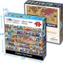 Think2Master Colorful Vintage World Travel Poster 1000 pieces Large Format Jigsaw Puzzle for kids 13+, teens, adults & families. Great gift for people wanting to explore the World. Size: 26.8 X 18.9