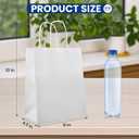 XPCARE 200Pack Paper Bags 8x4.5x10 Inch, Plain Medium Paper Bags with Handles Bulk, Kraft Paper Gift Bag, Retail, Party, Shopping, Favor Bag (White), 1 count