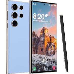 HTDSHFY I24 Ultra 5G Unlocked Phone,8+256GB with 128GB Memory Card Cell Phone, Built in Pen The Phone, Smartphone Battery 6800mAh 6.8" HD Screen,5G/Face ID/Fingerprint Lock/GPS (Sky Blue)