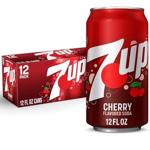 7UP Cherry Flavored Soda, 12 fl oz cans, 12 pack Pack Of 2