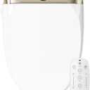 LEIVI Smart Bidet Toilet Seat with Wireless Remote and Side Panel, Multiple Spray Modes, Adjustable Heated Seat, Warm Water and Air Dryer, Auto LED Nightlight, Elongated (Gold)