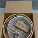 Plug in Pendant Light Rattan Hanging Lights with Plug in Cord, Woven & Fabric 2 in 1 LampShade, Hanging Lamp Plug in for Bedroom Living Room Kitchen Island (Bulb Included) (Beige)