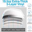 NAIMORUI RV Awning Fabric Replacement, 19.5oz Heavy Duty Vinyl Camper Awning Replacement, Waterproof Outdoor Canopy for RV, Easy Install Universal Awning for Camper Trailer, 20FT (Fabric 19'2")