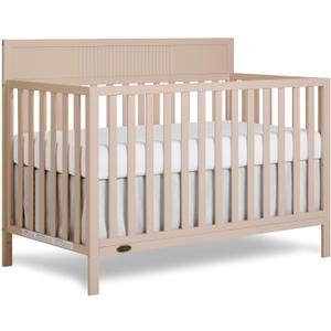 Dream On Me Ivy 5-in-1 Convertible Full-Size Baby Crib in Almond Butter, GreenGuard Gold & JPMA Certified, 3 Mattress Heights, Converts to Toddler, Day & Full-Size Bed, Safe & Stylish Nursery, 54.5"L x 29.3"W x 42.3"H