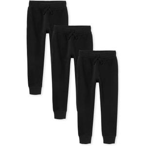The Children'S Place Boys Active Fleece Jogger Sweatpants (Black 3 Pack)