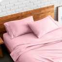 Bare Home Microfiber Pillow Cases - Standard/Queen Size Set of 2 - Cooling Pillowcases - Double Brushed - Light Pink Pillowcases 2 Pack - Easy Care (Standard Pillowcase Set of 2, Light Pink)