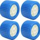 3in Wide Ribbed Wobble Roller 4PCS Marine Ribbed Wobble Roller 108x75x19mm Blue PP High Temp Resistant Replacement for Boat Marine Yacht Trailer