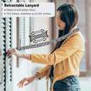 2 x Stretchy Scrunchie Lanyard for ID Badges Keys, Cute Teacher Lanyard for Women with 2 Card Holders 19.6 Inch (Black and White Checkered)