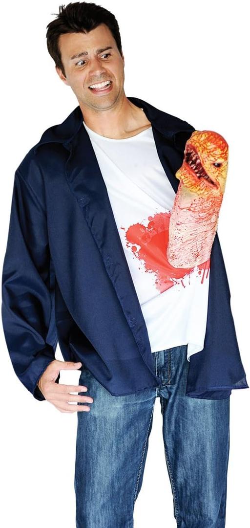 Morphsuits Alien Chest Buster Illusion Prank Adult Costume, Blue, Size Large