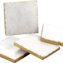 Thirstystone Square White Marble/Gold Edged Coasters (Set of 4), Multicolor