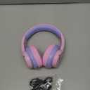 iClever BTH12 Kids Bluetooth Headphones,Colorful LED Lights,74/85dBA Safe Volume,85H Playtime,Bluetooth 5.2,Over Ear Headphones Built-in Mic for iPad/Tablet/Airplane,Blossom Pink