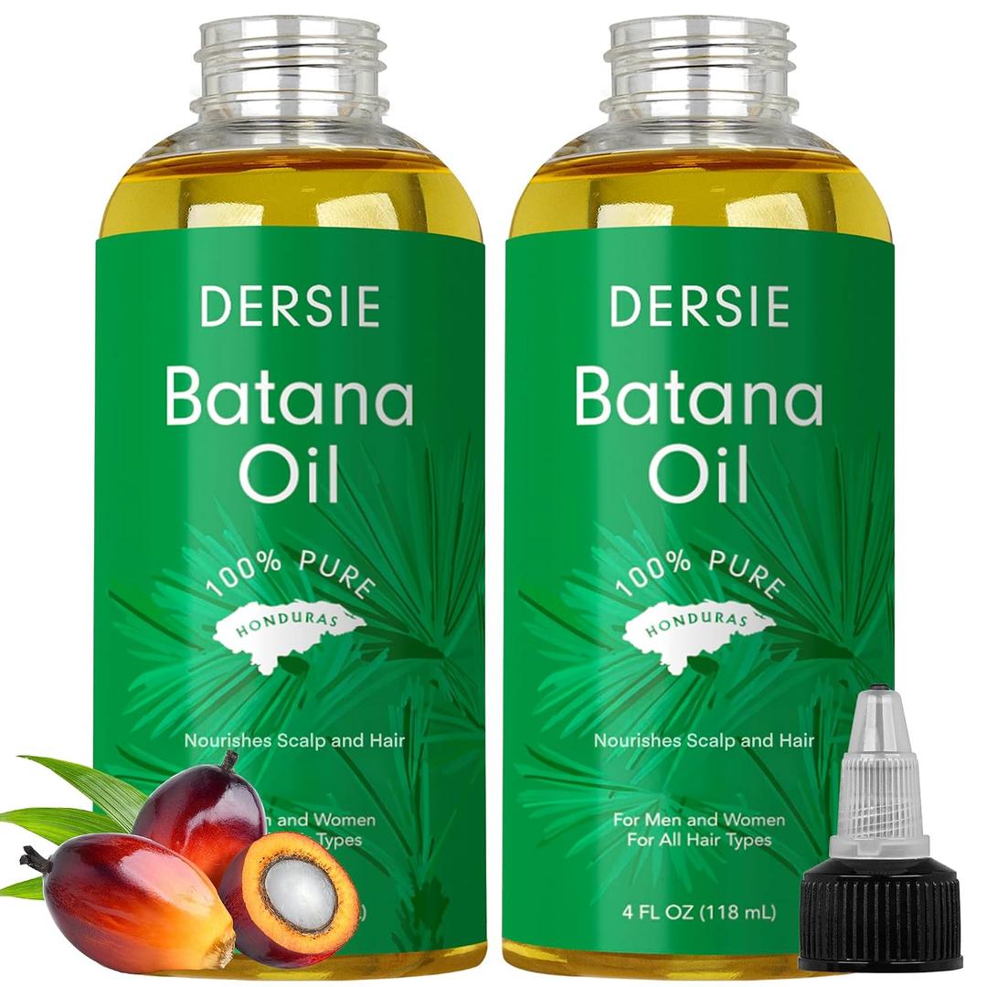 Dersie (Pack of 2) Batana Oil: Organic Batana Oil from Honduras - 100% Pure & Natural - 4 fl oz Per Bottle