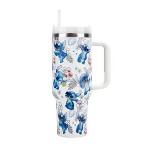 WEIYEKO Cute Dragon Leaf Insulated Tumblers with Straw Lid and Handle Stainless Steel Tumbler Water Bottle 40oz Vacuum Cup Coffee Travel for Car Home Office