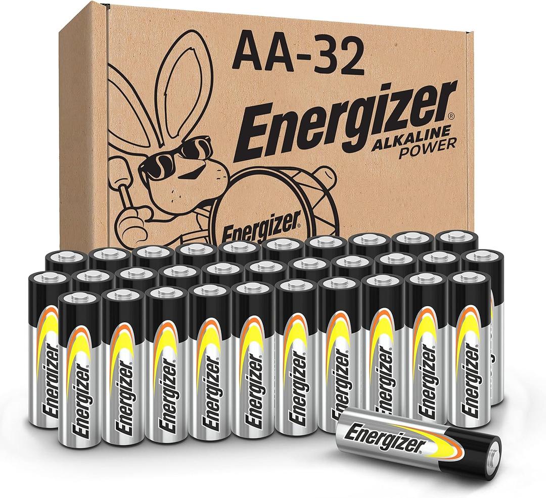 Energizer AA Batteries Alkaline Power, 32 Count Alkaline Double A Battery Pack