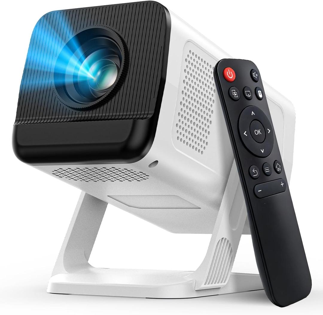 [Built-in Apps & 2026 Upgraded] Mini Projector with WiFi and Bluetooth,Native 1080P Smart Projector 4K Supported,Auto Vertical Keystone,210 Rotatable,Compatible with TV Stick,Smartphone(Medium)