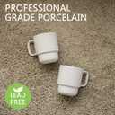 Bosmarlin Large Ceramic Stackable Coffee Mugs Set of 6, 17 Oz, Dishwasher and Microwave Safe (White, 17 Oz)