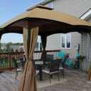 Eurmax USA High Performance Replacement Canopy Top for Lowe's Allen Roth Heavy Duty Gazebo Roof Gazebo Top with Air Vent 10X12 Cover #GF-12S004B-1, Replacement Top Only (Khaki)
