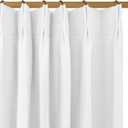 YZ HOME White Linen 100% Blackout Pinch Pleated Curtains 108 Inches Long 2 Pages for Living Room Back Tab Thermal Insulated Black Out Drapes Living Room High Ceiling Length 9 Ft