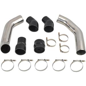 3.5 Stainless Steel intercooler pipe boot kit Compatible with 13-18 Dodge Ram 6.7 6.7L Cummins Diesel - Silver