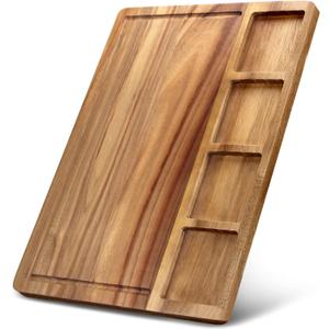Large Acacia Wood Cutting Board with Containers for Kitchen Simple Charcuterie Board Wooden Serving Cheese Board Meats Platter Dessert Fruit Charcuterie Party Butcher Block Chopping Board Large Acacia Wood Cutting Board with Containers for Kitchen Simple Charcuterie Board Wooden Serving Cheese Board Meats Platter Dessert Fruit Charcuterie Party Butcher Block Chopping Board