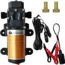 Portable DC 12V 75W Electric Gasoline Transfer Pump, Moves Up to 110 Gallons of Gas Per Hour, Great for Vehicles, Boats, Motorbike, Equipment, Gasoline (110GPH-SINGLE PUMP)