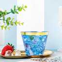 Nervure 240 PCS Blue Plastic Cups - 9Oz Gold Rimmed Plastic Cups - Heavy Duty Disposable Blue Cup with Gold Rim Perfect for Weddings, Receptions & Parties
