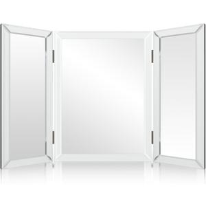 Houseables 3 Way Mirror, Trifold Mirror, Trifold Vanity, Three Way Folding, Tri Fold, For Braiding Hair, 3way, 3 Sided, Three Panel, Triple, Tabletop, Bathroom, Makeup, Self Haircut, 360, 21 x 31 Inch