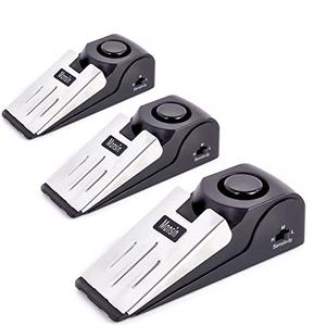 Door Stop Alarm, Door Stopper with 120DB Security Alarm, Floor Wedge Doorstop for Travel Apartment Home House (Pack of 3)