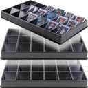 (3 Pack 18-Slot Toploder Trading Card Sorting Tray - Improved Design Compatible with Top Loaders, One Touch & Sleeved Cards