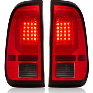 LED Tail Lights Assemble Compatible with1997-2003 Ford F150 1999-2007 Ford F250 F350 Superduty Driver and Passenger Side, Red