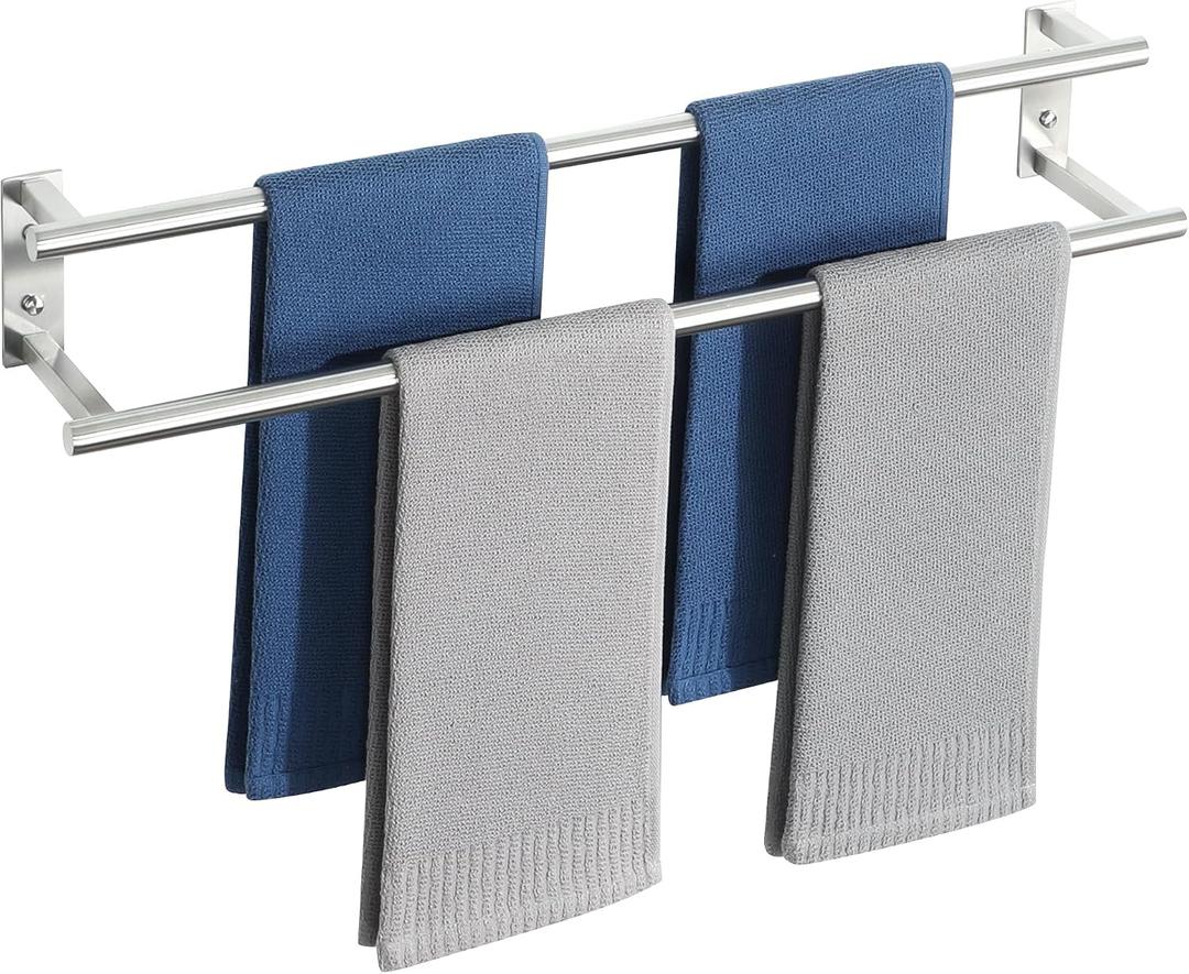 Alise 28'' Double Towel Bars for Bathroom Wall Mounted, Brushed Nickel